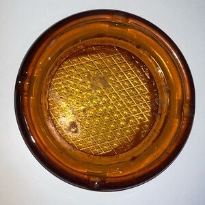 8” vintage glass ashtray